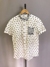 Camicia Pierre Balmain Barocco Stampa Paisley Popeline Cotone Manica Corta...