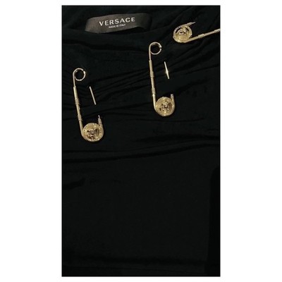 black versace dress with gold safety pins VERSACE VERSUS SAFETY PINS DRESS S – Found And Vision