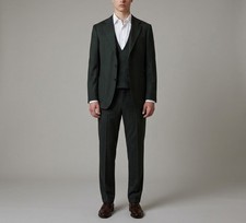 SUITSUPPLY Havana Tulip Ferrara Db Vigo Zc Suit Men's UK 40 Green Slim Cut 3 pcs