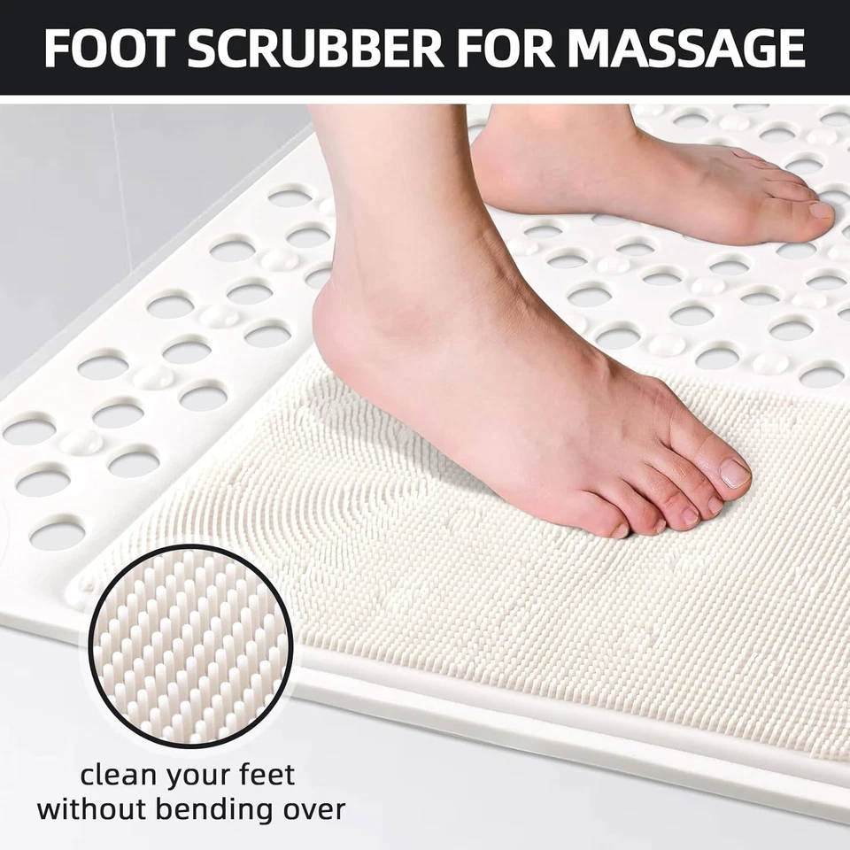 Alfombra de Ducha Alfombra de Bañera Antideslizante, Alfombra de Bañera con Ventosas de Drenaje Alfombra de Baño PVC Foto 3 de 4