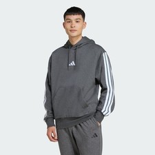 adidas men Essentials 3-Stripes Fleece Hoodie