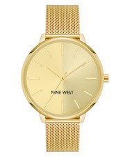 Nine West Womens Sunray Dial Mesh Bracelet Watch