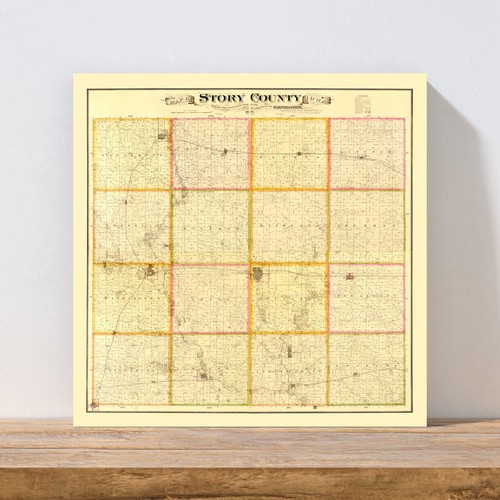 Alte Karte von Story County, IA 1883 - Vintage Iowa Art - Bild 3 von 29