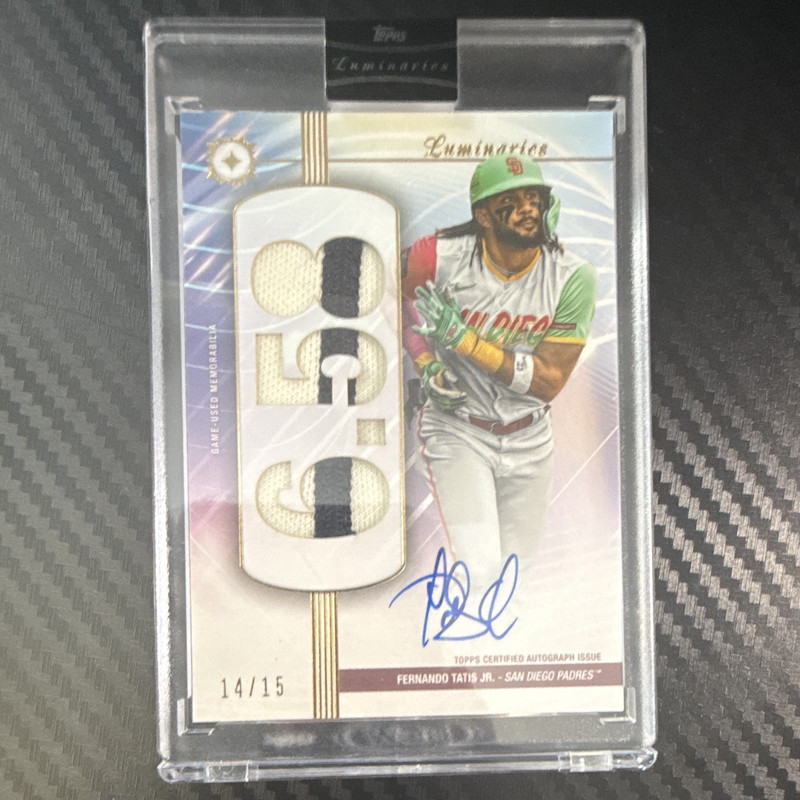 Topps Luminaries Fernando Tatis Jr Patch Auto RRAP-FT San Diego Padres 14/15