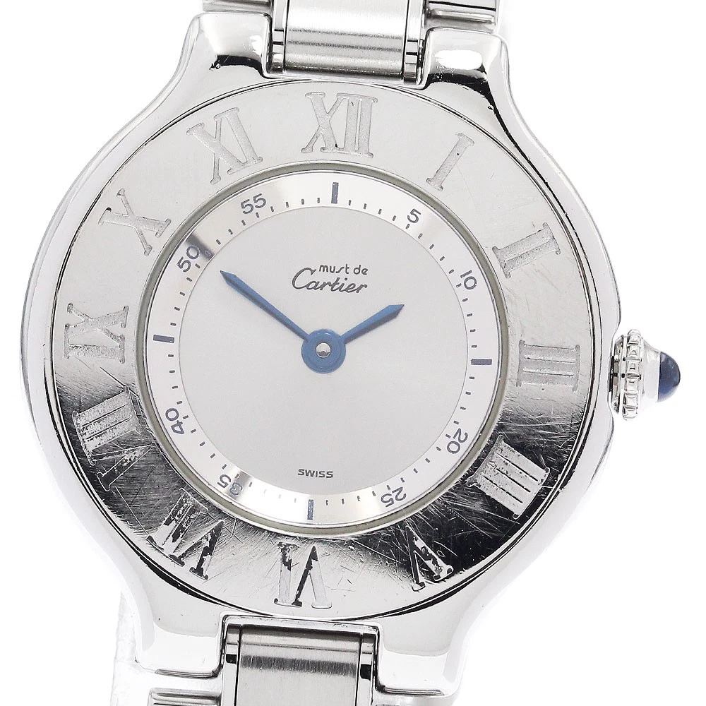 Cartier Vantien Must 21 Quartz Silver Dial Watch Kut Cartier Must 21 Steel Silver Dial Ladies Watch 28mm main image 3