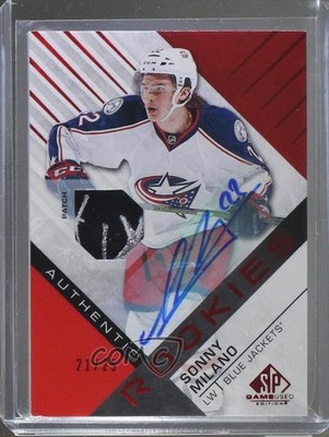 2016-17 SP Game Used Edition 21/25 Sonny Milano #150 Rookie Auto RC 11pm
