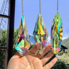 3-Pack 5" Large Crystal Prism Suncatcher, 4.8 x 3.3x 3.3inches, Multicolored