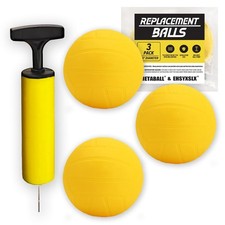 Spike Game Balls 3-Pack with Pump Compatible with Spike Standard Game Set and...