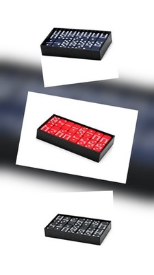 Dominoes Double Six Jumbo Set of 28 - Colors: RED, BLACK & NAVY BLUE (US Seller)