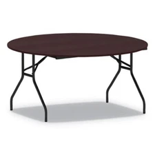 Alera ALEFT7260DMY Round Wood Folding Table, 59 Dia X 29h, Mahogany