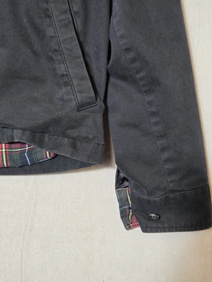 Chaqueta De Colección Polo Ralph Lauren Para Hombres Pequeña Pequeña Negra A Cuadros Cremallera Completa Manga Larga Foto 3 de 4