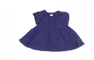 George Mädchen blau Baumwollmischung T-Shirt Kleid Größe 3-6 Monate