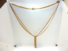 Triple Strand Belt Gold Tone Links Chain Layered TIED UP SIZE S-M 52''