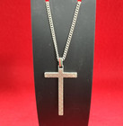 Gucci Diamante Cross Sterling Silver 925 Pendant Necklace Used Authentic