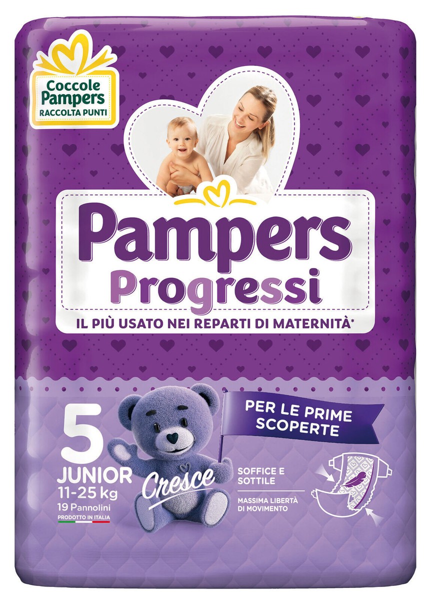 Pampers Progressi Junior Windeln Größe 5 - 57 Stück Mit Nässeindikator