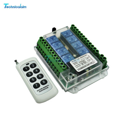 8-Channel Wireless RF Remote Control Switch Relay Module DC8-86V / AC110-275V