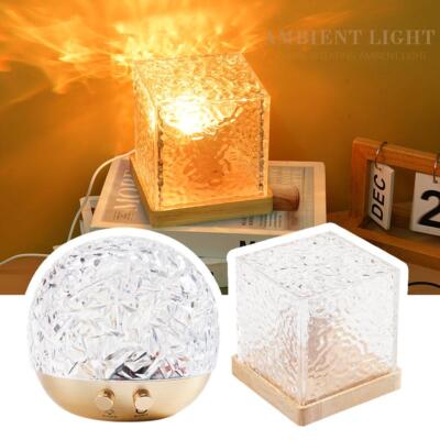 Rotating Water Ripple Projector Night Light Relaxing Mood Atmosphere Room F K8E7