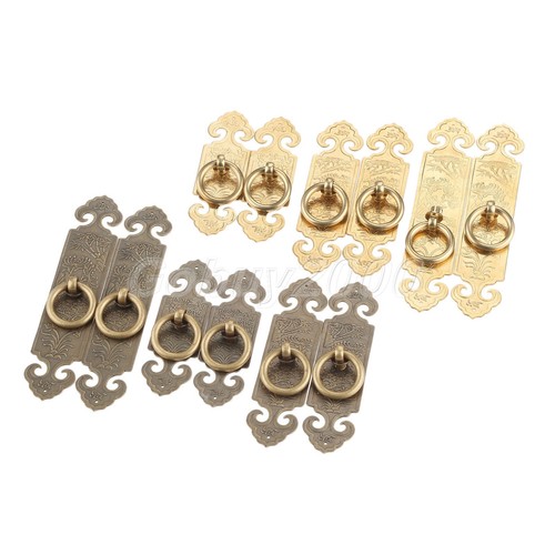 1 Pair Chic Shabby Closet Door Cupboard Drawer Dresser Knob Ring DIY Pull Handle - Picture 3 of 17