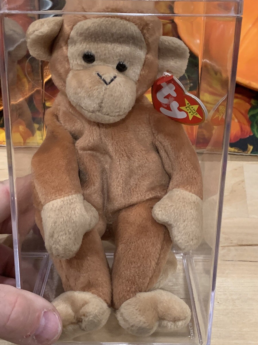 TY BONGO the Monkey Beanie Baby (Tan Tail)(8 Inch) MINT with TAGS