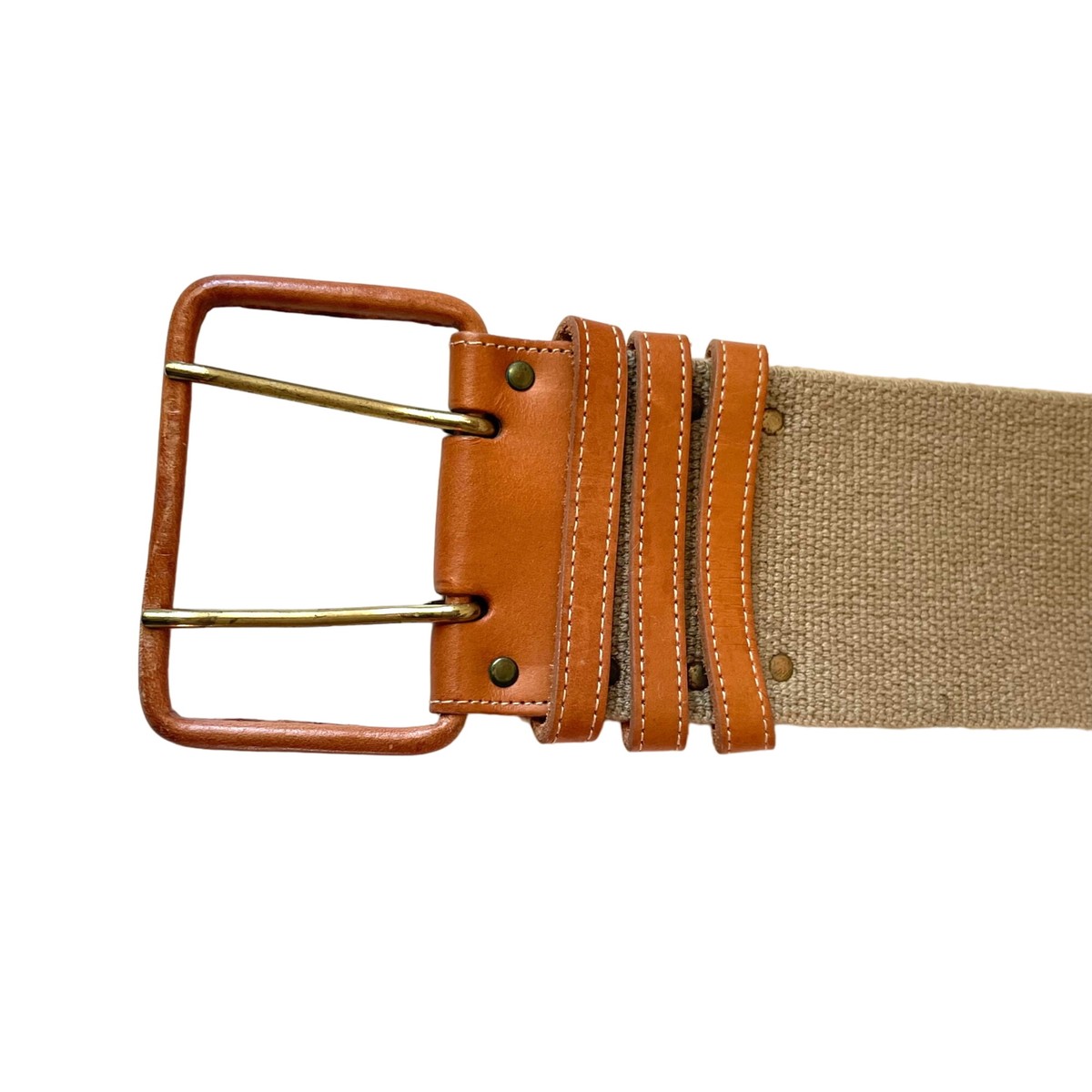 Christian Dior S16108 Leather & Canvas Belt S | eBay display picture 2