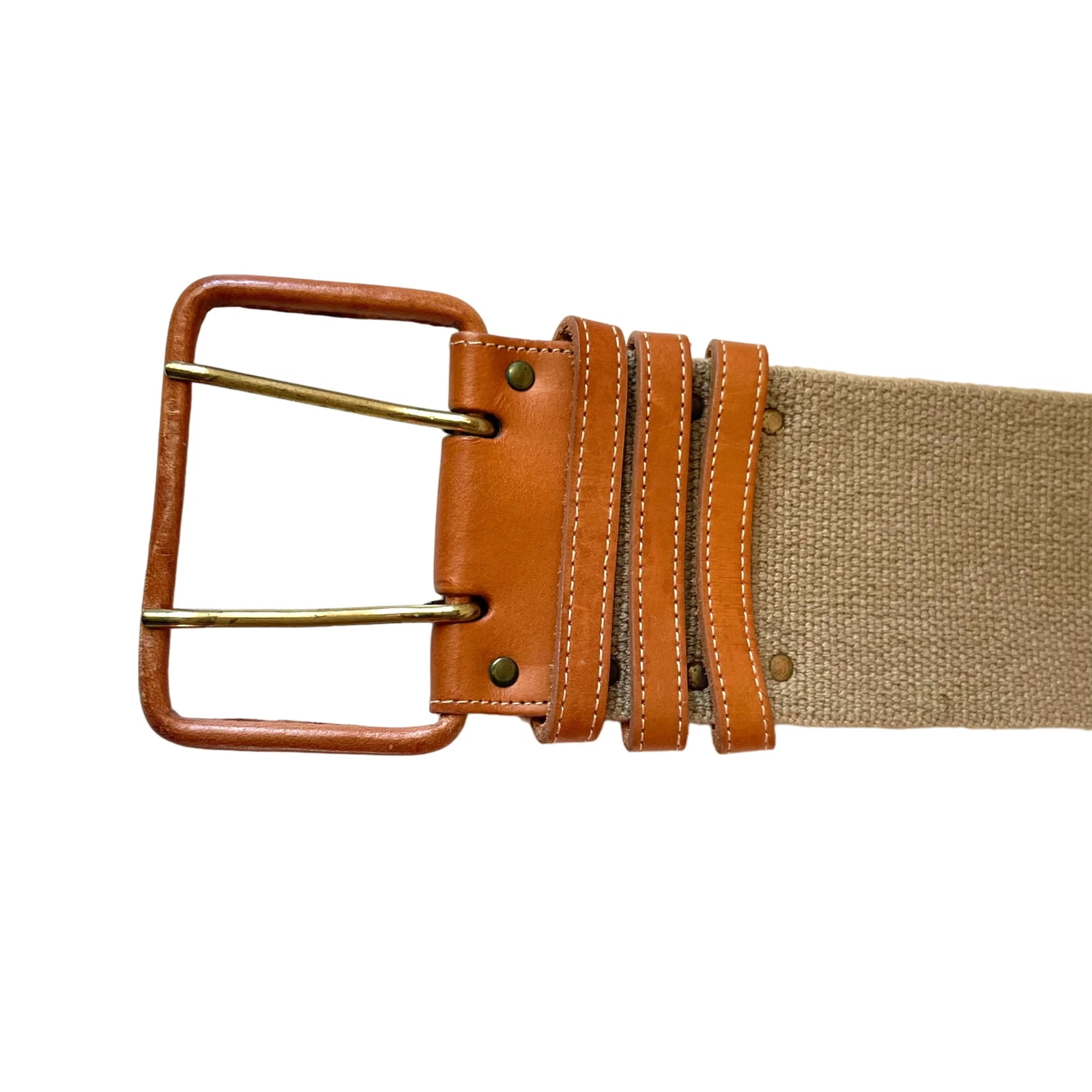 Ceinture Christian Dior S16108 cuir et toile S