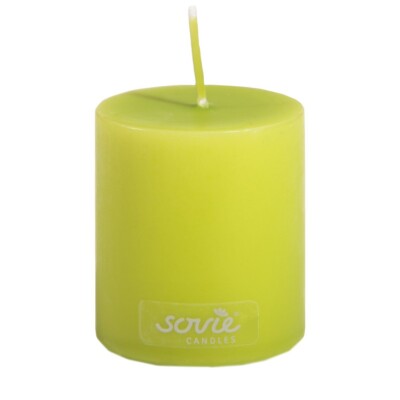 1 SOVIE pillar candle in kiwi 5x6cm - decorative candle lantern - burning time approx. 16 hours