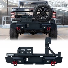 For 2020-2024 Jeep Gladiator JT Rear Bumper with Tire carrier & LED light