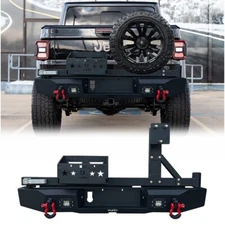 For 2020-2024 Jeep Gladiator JT Rear Bumper with Tire carrier & LED light
