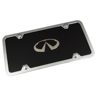 Infiniti Black Acrylic License Plate With Chrome Frame on sale Infiniti Black Acrylic License Plate With Chrome Frame on sale