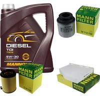 MANN-FILTER Inspektionspaket 5L Mannol Diesel Tdi 5W-30 FüR Vw Golf Vi 1.4 Tsi
