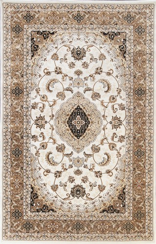 New Floral Oriental Medallion Turkish Traditional Area Rugs Ivory/ Brown Carpets - Picture 16 of 20