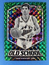 John Stockton 2019-20 Panini Mosaic #5 Old School Mosaic Green Utah Jazz