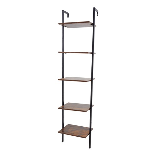 Industrial Ladder Shelving Unit 5Tier Display Stand Book Shelf Wall Rack Storage - Picture 7 of 16