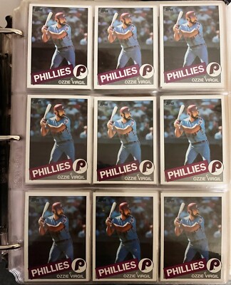 phillies baseball card binder 800+ PHILADELPHIA PHILLIES Mixed Baseball Cards In Plastic Sheets & Binder