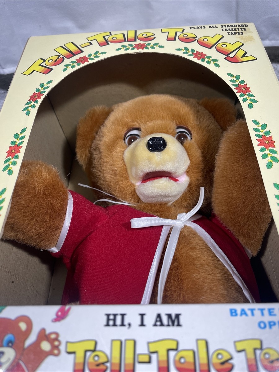 VINTAGE Tell-Tale Teddy Eyes And Mouth Move Synchronized With The