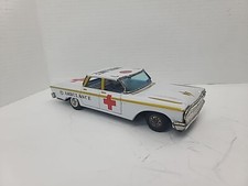 1960s ASC Japan Aoshin Tin Litho Friction Car Ford Galaxie Ambulance Works Toy