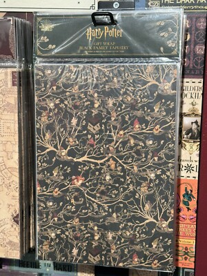 MinaLima Harry Potter Black Family Tapestry Christmas Gift Wrap (2 Sheets) NWT