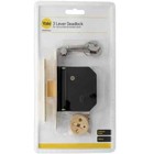 YALE 3 LEVER BRASS DEAD LOCK Wooden Door Bathroom Security Safety Bolt 64mm/2.5"