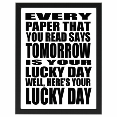 The Universal, Blur, Lucky Day, Lyrics, Home, House Gift, Poster, Print A4 or A5