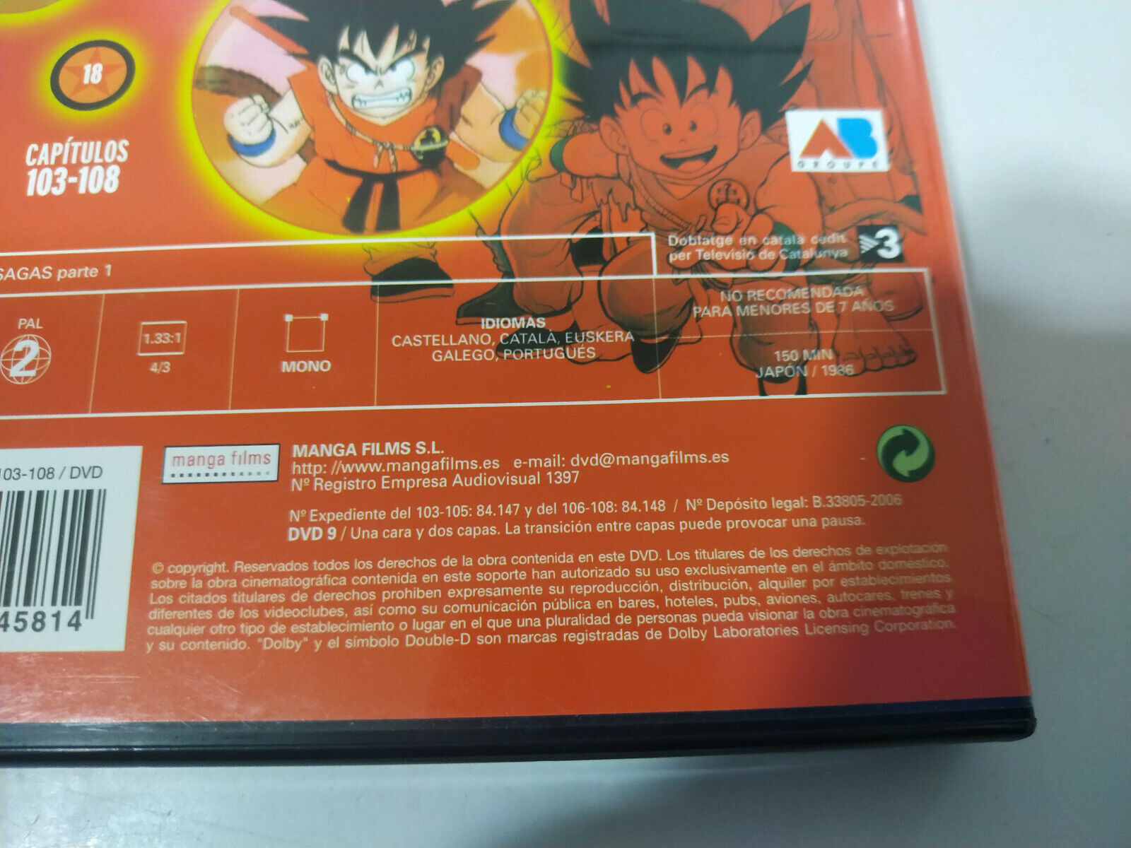 DRAGON BALL Akira Toriyama Vol 18 Chapters 103-108 - DVD Spanish