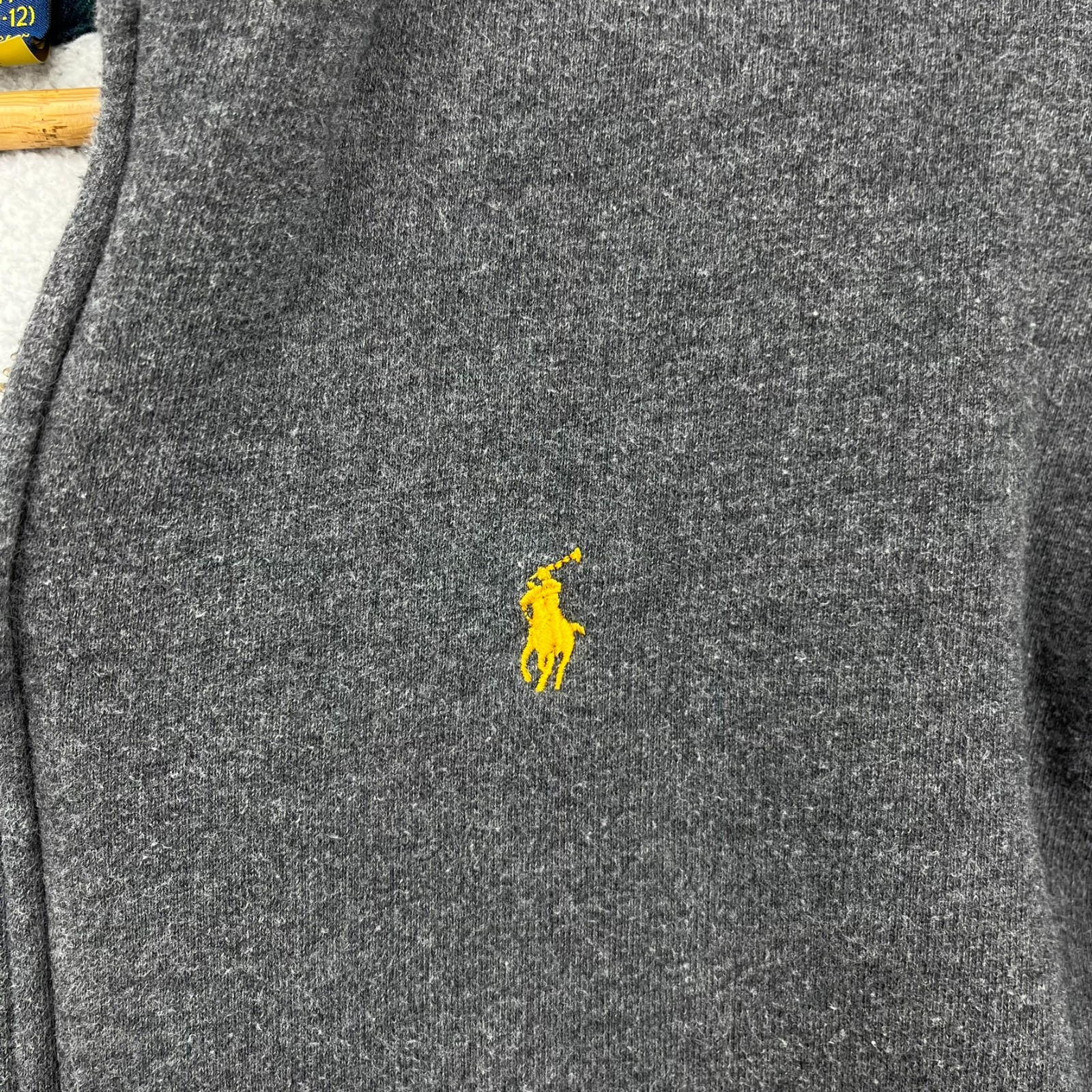 Polo Ralph Lauren Hoodie Boy's M Gray Solid Pony Logo Full Zip Hooded