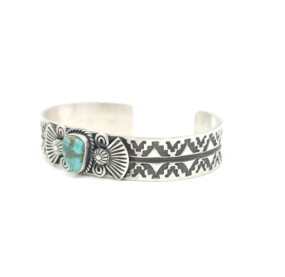 Andy Cadman Navajo Sterling Silver Fox Turquoise Stacker Style