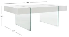 Safavieh  Glass Leg Modern Coffee Table, Reduced Price 2172706202 COF7001A