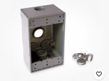 Lot of 20 Hubbell-Bell 5320-0 Gray Single Gang Outdoor Weatherproof Surface Box