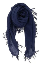 Chan Luu Cashmere & Silk Scarf Wrap Solid MEDIEVAL BLUE Dark Navy BRH-SC-140