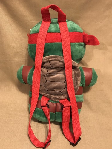 Raphael Plush Backpack Teenage Mutant Ninja Turtle 14x12x4" - Picture 2 of 4