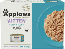 Applaws Natural Wet Cat Food, Kitten Tuna Multipack in Jelly 70 G Tin - 4X6 (Tot