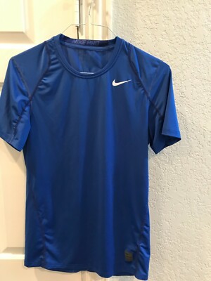 Nike Pro Fitted Dri Fit Short Sleeve Shirt Men's Size Small Royal Blue