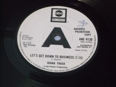 Diana Trask:   Let's Get Down To Business   EX  PROMO   UK  7''
