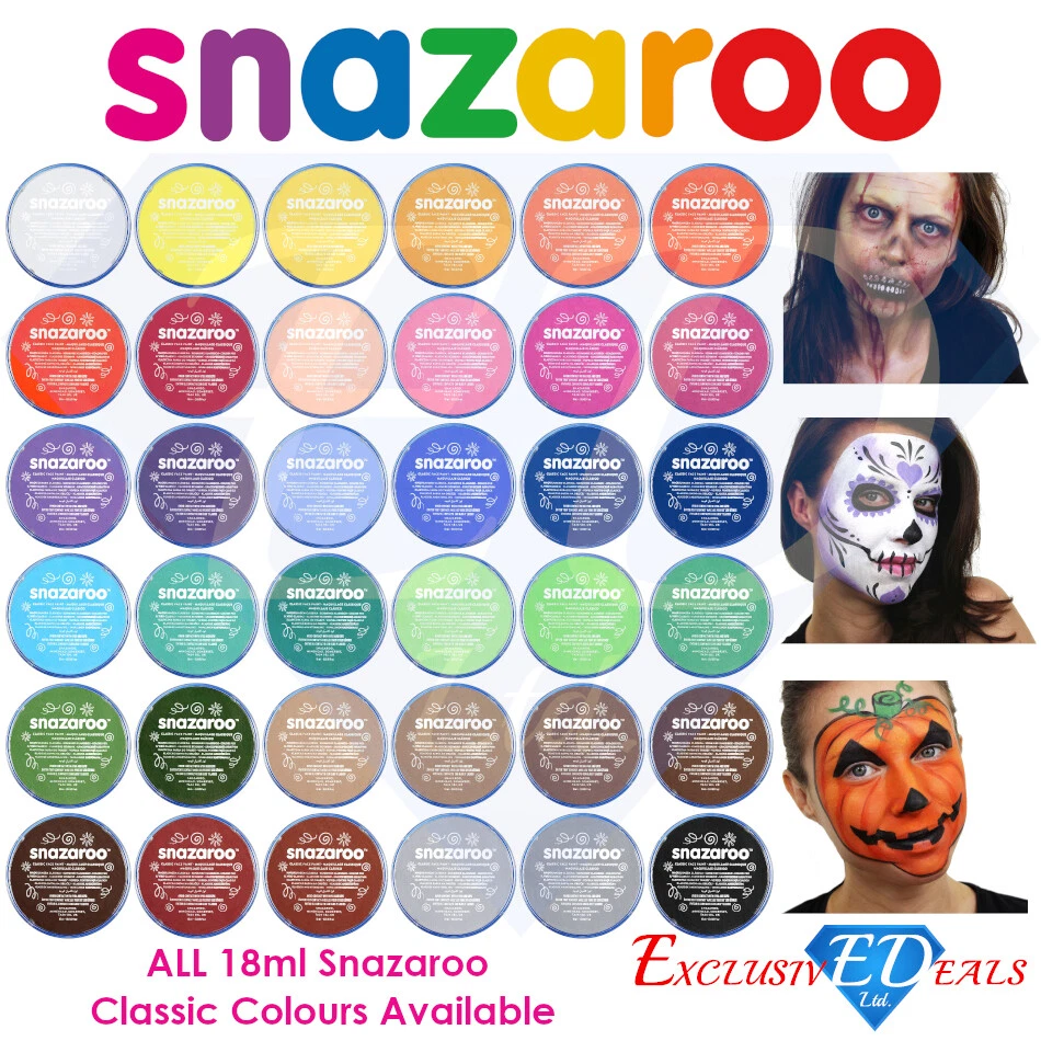 Snazaroo Face Paint & Body Make Up Many Colours Stage Fancy Dress Christmas 18ml